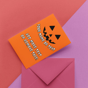 Cartão Postal De Convite Pumpkin Personalizado Halloween Seu Nome E Texto