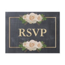 Quadro de Giz Rosa Branca Moldura Dourada RSVP Ref