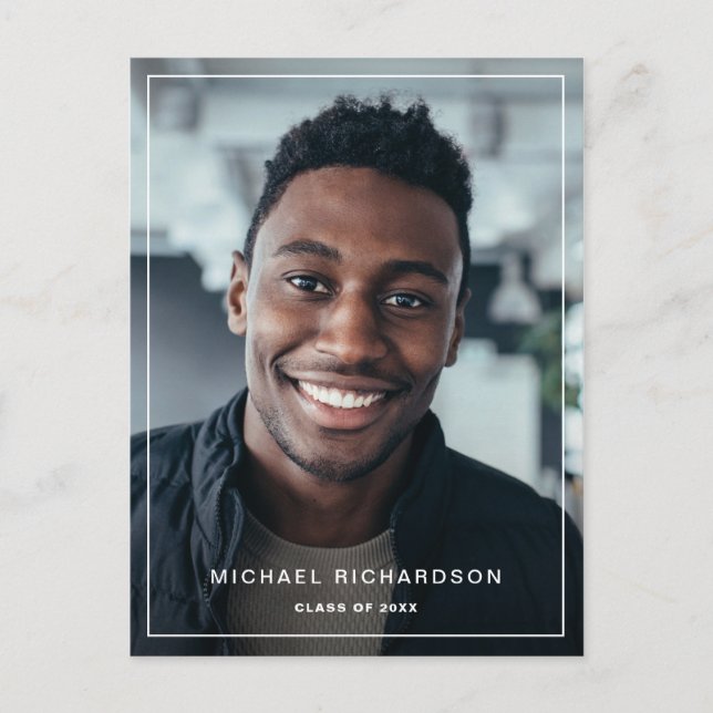 Cartão Postal De Convite Quadro Moderno | Festa de formatura de Fotografias (Frente)