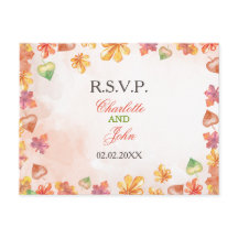 Quebra de Aquarela Deixa Casamento outono rsvp