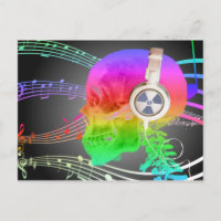 Rainbow Trippy Skull Music Psychedelic Dance Party