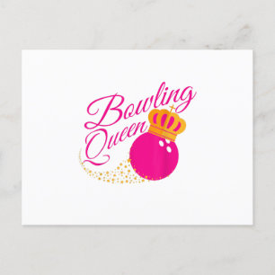 Cartão Postal De Convite rainha do boliche presente engraçado para meninas 