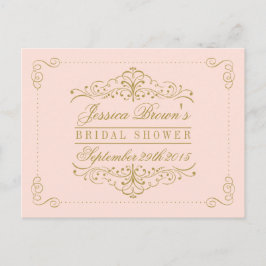 Cartão Postal De Convite Receita do Chá de panela de espiral do Ornamentado