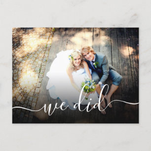 Cartão Postal De Convite Recepção de Casamento Informal