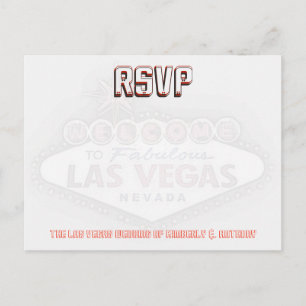 Cartão Postal De Convite Recepção de casamento RSVP de Las Vegas