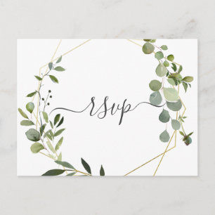 Cartão Postal De Convite Renovação do Casamento Eucalyptus