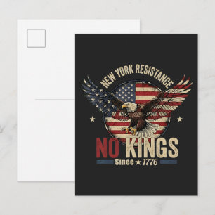 Cartão Postal De Convite Resistência de Nova York Sem Reis Desde 1776