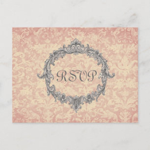 Cartão Postal De Convite Resposta de casamento RSVP de RSVP Ecru V02D