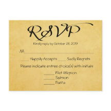 Resposta de Festa de casamento RSVP Dourada e Pret