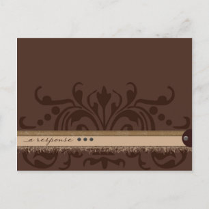 Cartão Postal De Convite Resposta monocromática de Brown