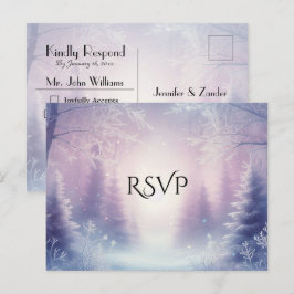 Cartão Postal De Convite Resposta para o Casamento Serenata de Neve de Inve