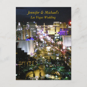 Cartão Postal De Convite Resposta RSVP de Casamento de Las Vegas