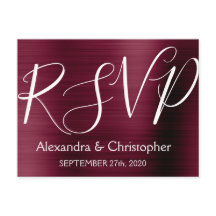 Resposta RSVP Rúrpura Moderna do Burgundy