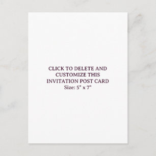 Cartão postal de convite reto personalizado branco