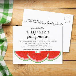 Cartão Postal De Convite Reunião da Família Watermelon