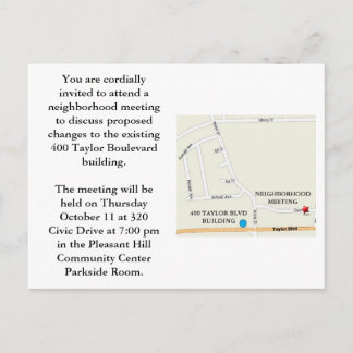 Cartão Postal De Convite Reunião de vizinhança