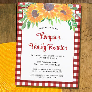 Cartão Postal De Convite Reunião Familiar Rustic Floral