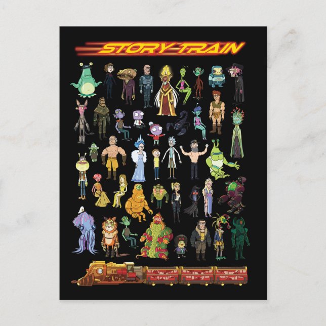 Cartão Postal De Convite RICK E MORTY™ | Comboio (Frente)