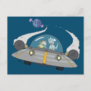 Cartão Postal De Convite RICK E MORTY™   Voo A Bordo Espacial