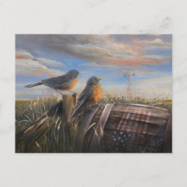 Cartão Postal De Convite Robin