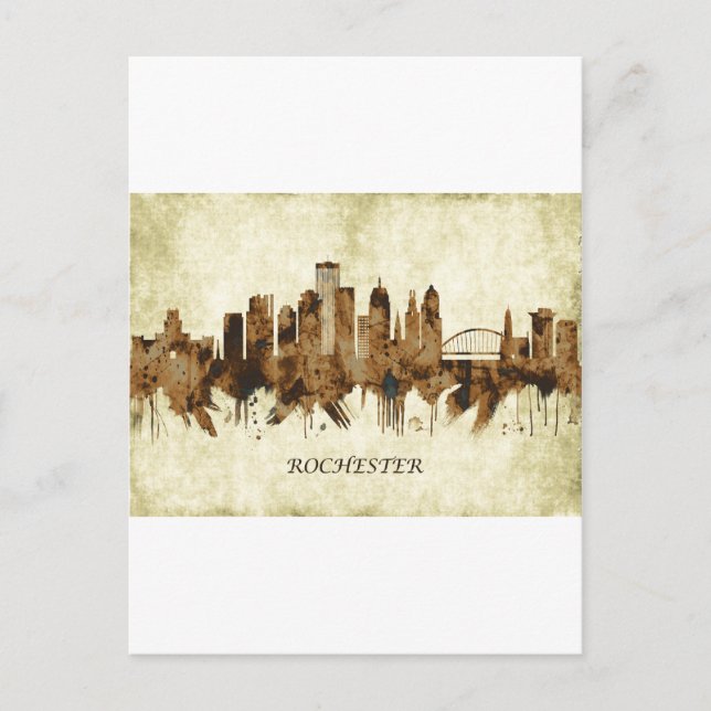 Cartão Postal De Convite Rochester New York Cityscape (Frente)