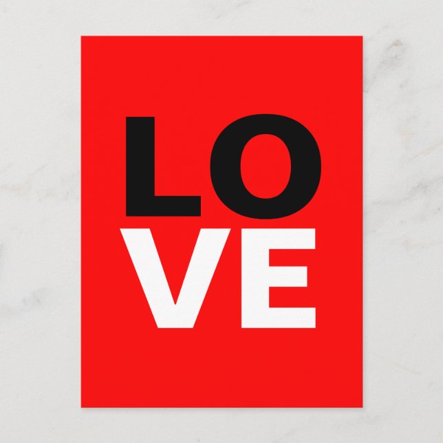 Cartão Postal De Convite Romance Único do Amor com Fundo Vermelho (Frente)