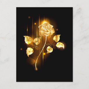 Cartão Postal De Convite Rosa dourada ( rosa de ouro )