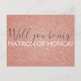 Cartão Postal De Convite Rosa rosa rosa Dourada Glitter & Sparkle Matron de