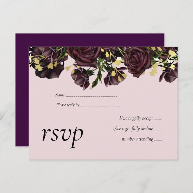 Cartão Postal De Convite Rosas de MÁQUINAS NEGADAS (Frente/Verso)