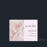 Cartão Postal De Convite Rosas Rosa Vintage e Lace Elegante - Salve a Data<br><div class="desc">Salve o cartão postal com uma fotografia de um buquê de rosas cor-de-rosa colocadas num local coberto. Vintage elegance.</div>