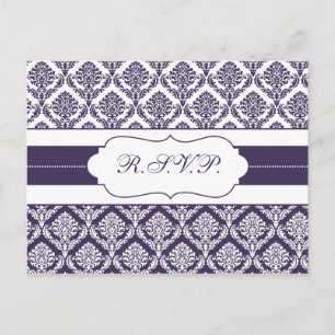 Cartão Postal De Convite rsvp amoroso roxo