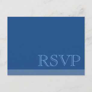 Cartão Postal De Convite RSVP Azul Básico Mínimo