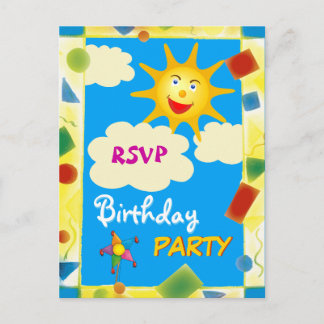 Cartão Postal De Convite RSVP bonito - FESTA DE ANIVERSÁRIO