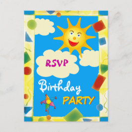 Cartão Postal De Convite RSVP bonito - FESTA DE ANIVERSÁRIO