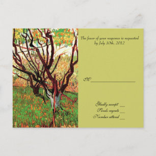 Cartão Postal De Convite RSVP, cartão de resposta, Pomar em Flor
