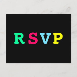 Cartão Postal De Convite RSVP Colorido Legal Retroativo