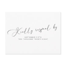 RSVP de Caligrafia Branca e Preta Simples