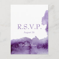 RSVP de Casamento de Aquarela Elegante Ultra Viole
