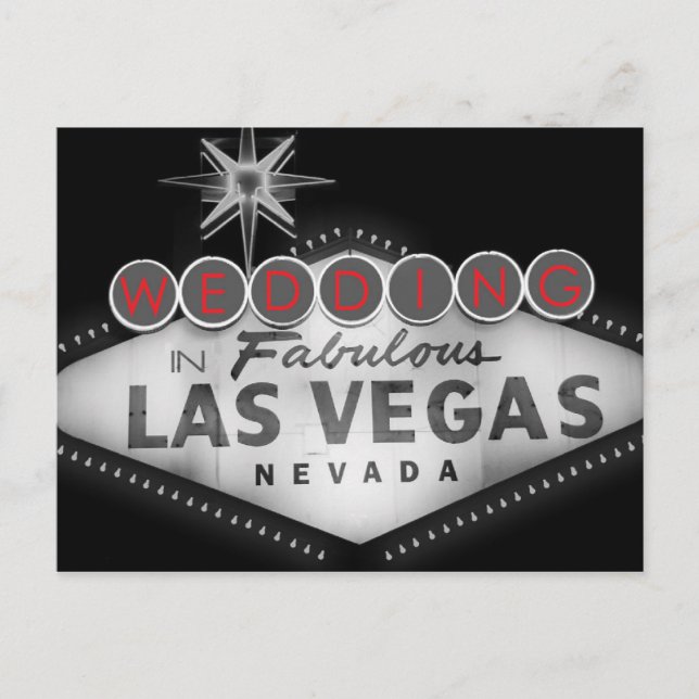 Cartão Postal De Convite RSVP de Casamento de Destino de Las Vegas (Frente)