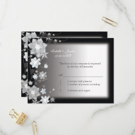 Cartão Postal De Convite RSVP de Casamento de Dezembro Bling Bling