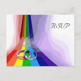 Cartão Postal De Convite RSVP de Casamento de gay