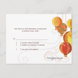 Cartão Postal De Convite RSVP de Casamento de Lanternas