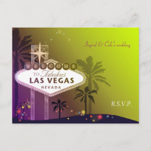 Cartão Postal De Convite RSVP de Casamento de Las Vegas