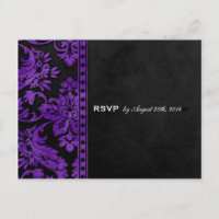 RSVP de Casamento de Locais de Damask Rintage Vint