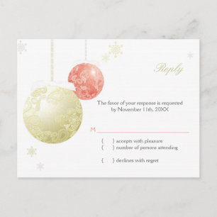 Cartão Postal De Convite RSVP de Casamento de Natal de Chic Paisley