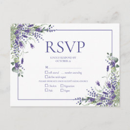 Cartão Postal De Convite RSVP de Casamento de Script Botânico Eucalyptus la