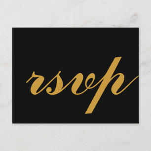 Cartão Postal De Convite RSVP de Casamento do Gold Foil Glamor