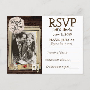 Cartão Postal De Convite RSVP de Casamento do País de Fotografia do Casal R
