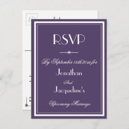 Cartão Postal De Convite RSVP de Casamento Dusty Purple Meal Choice gentilm