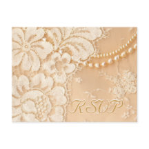 RSVP de Casamento Lace e Pérolas